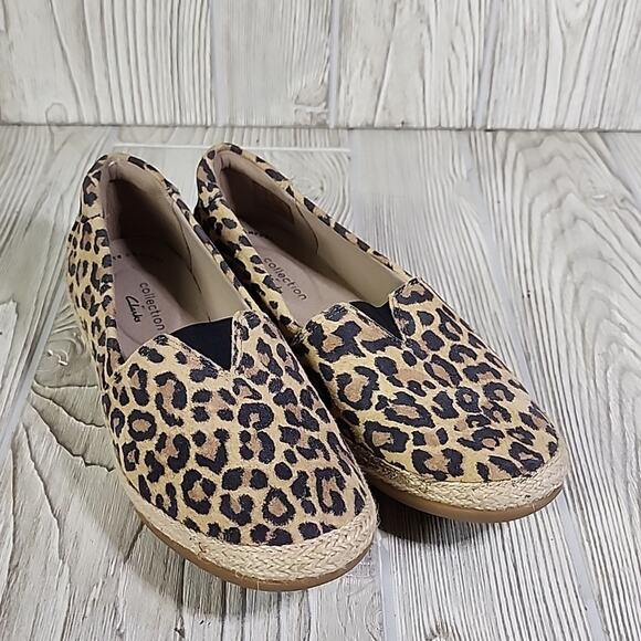 Clarks Danelly Sky Leopoard Print Espadrille Slip On Flats Womens Size 6 NEW - Picture 9 of 11